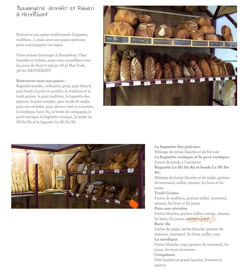 Chocolaterie Fabien — carte page 1