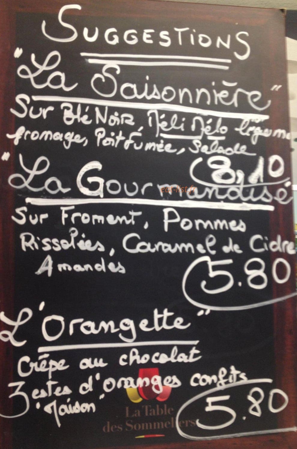 Crêperie Saint Michel — carte page 2