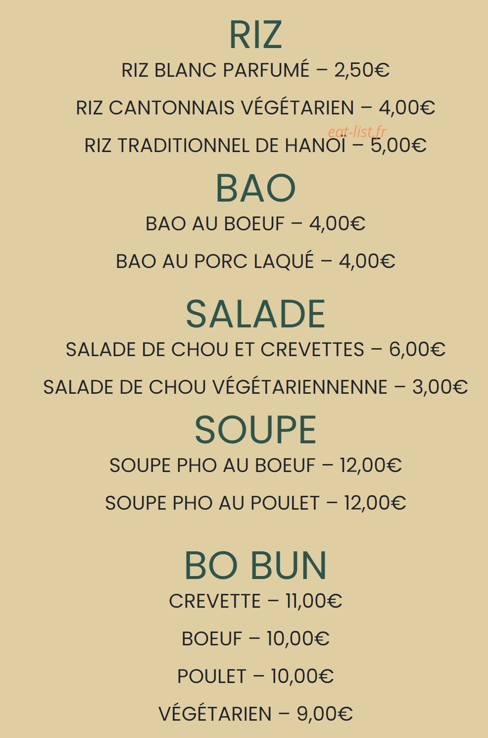 Hanoï Pho — carte page 3