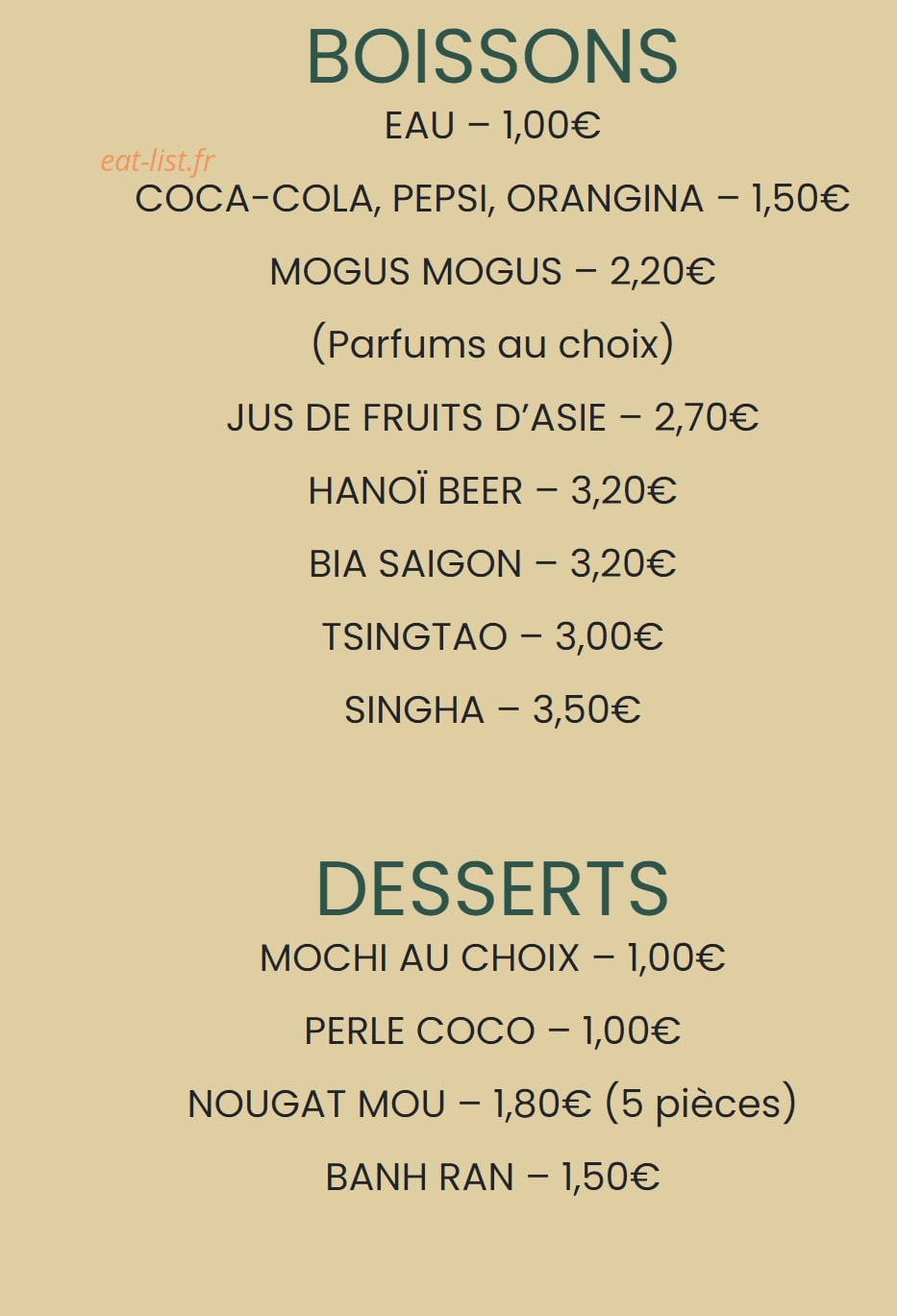 Hanoï Pho — carte page 5