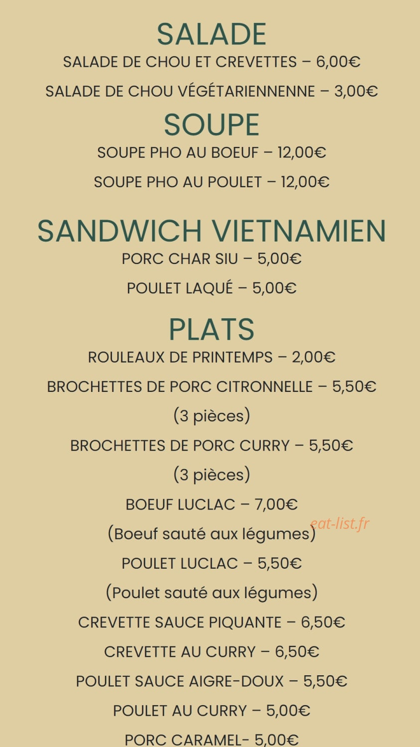 Hanoï Pho — carte page 4