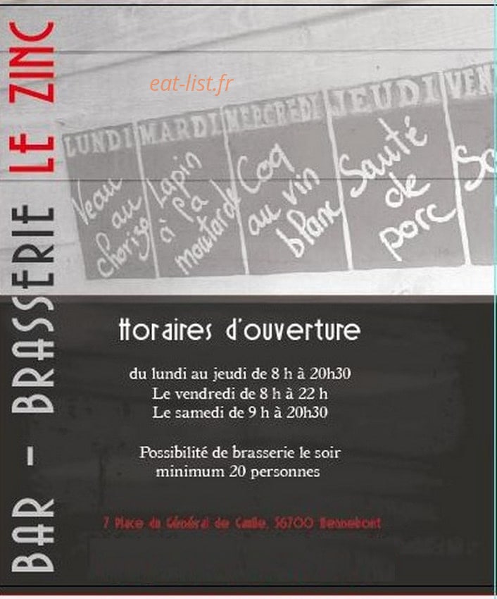 Le Zinc — carte page 6