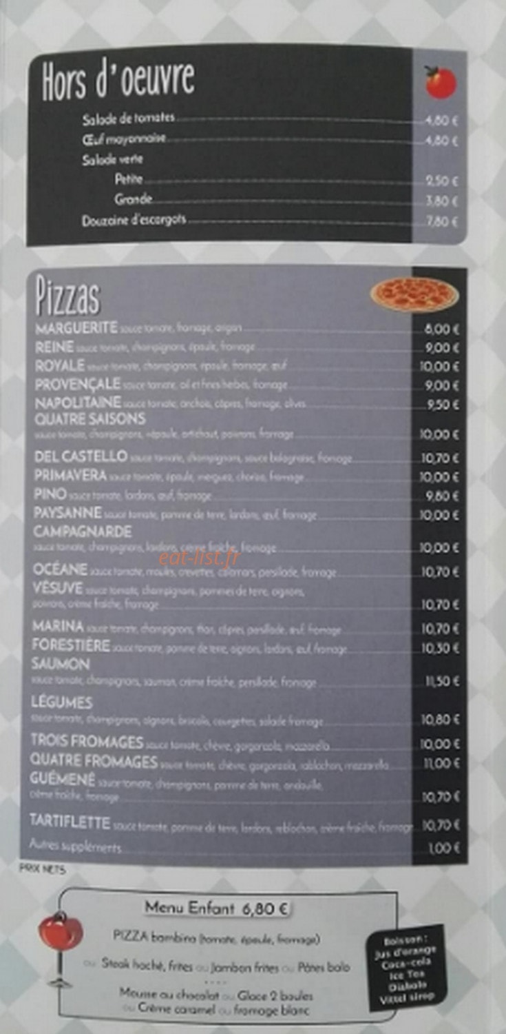 Pizzeria Del Castello — carte page 4