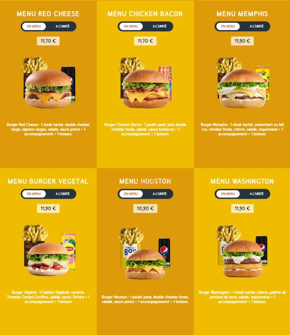 Speed Burger — carte page 4
