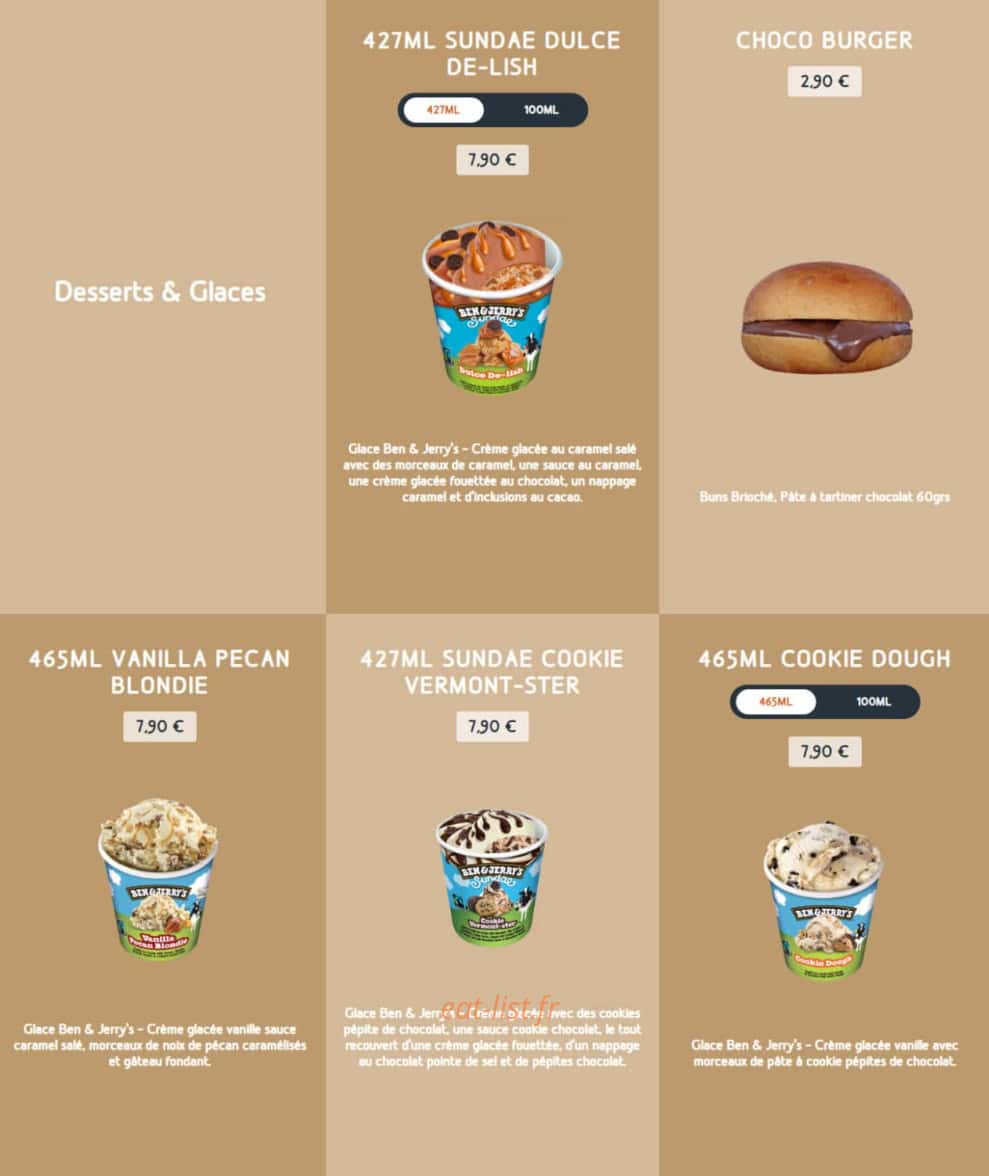 Speed Burger — carte page 18
