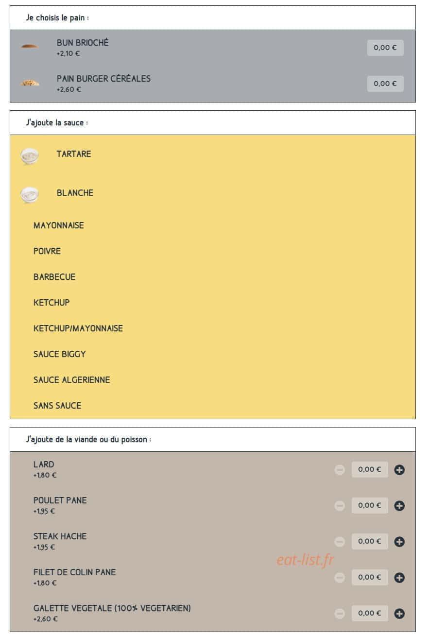Speed Burger — carte page 1