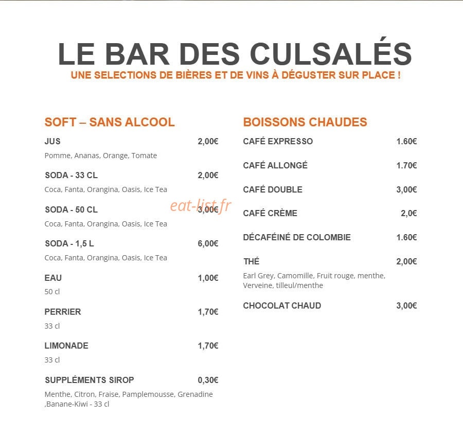 Les culsalés — carte page 5