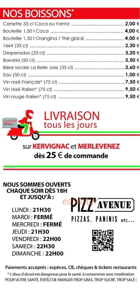 Pizz'Avenue — carte page 3