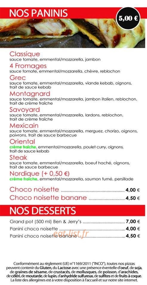 Pizz'Avenue — carte page 2