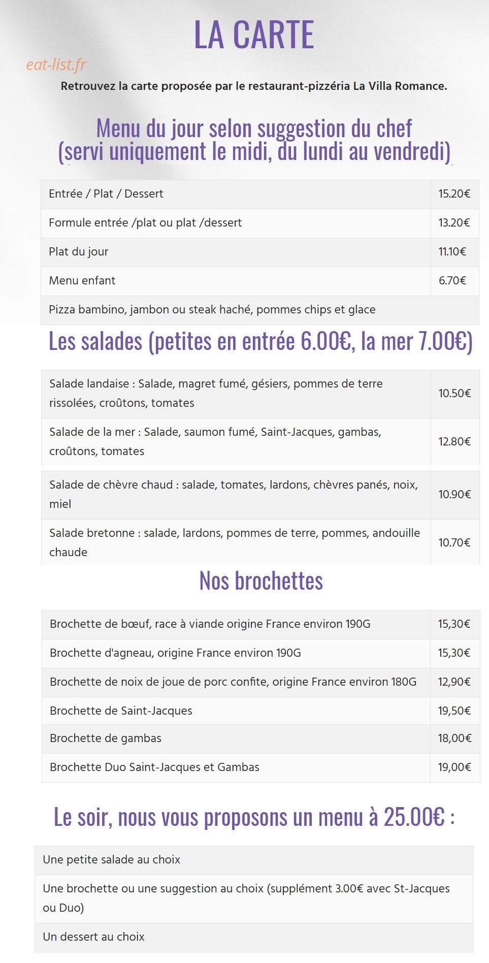 La villa Romance — carte page 1
