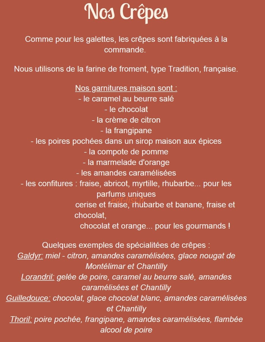Creperie d'antan — carte page 2