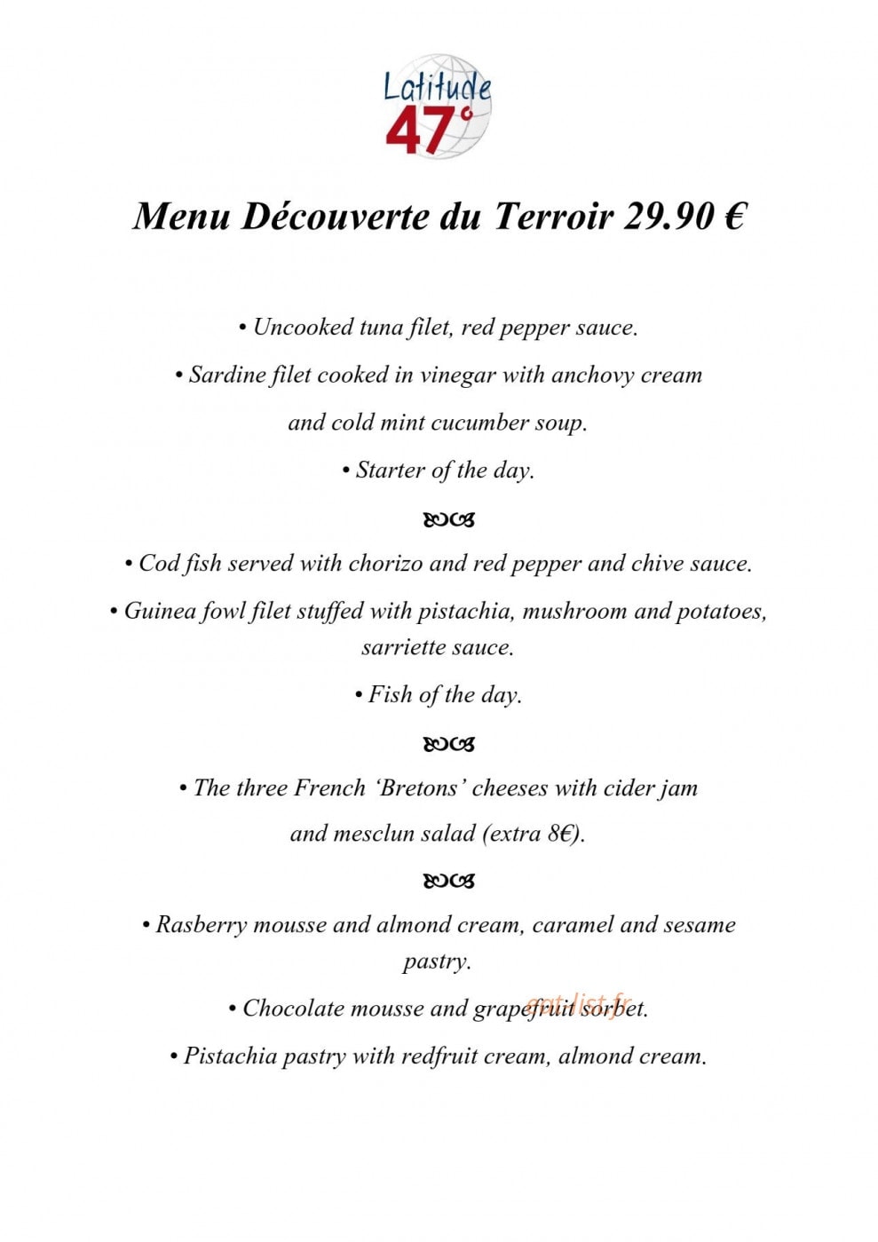 La Plage — carte page 1