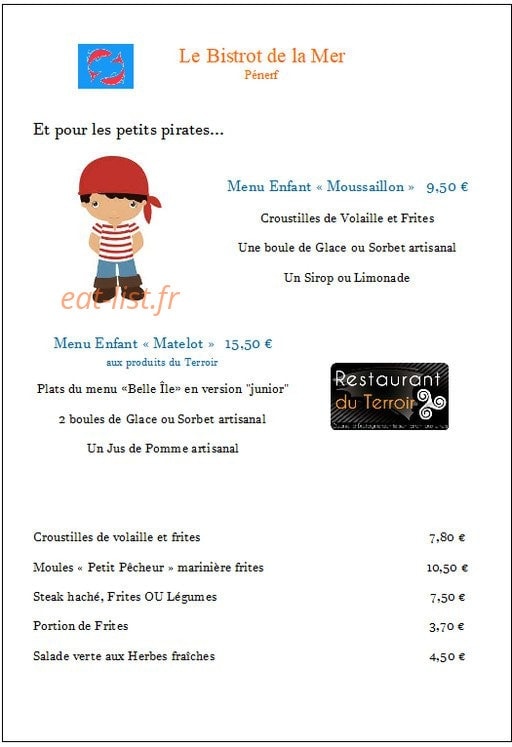 Le Bistrot de la Mer — carte page 3