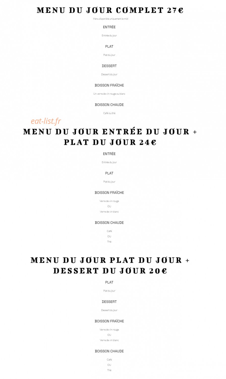 Carte et menu de Ô Saveurs de Penerf à Damgan — Les menus