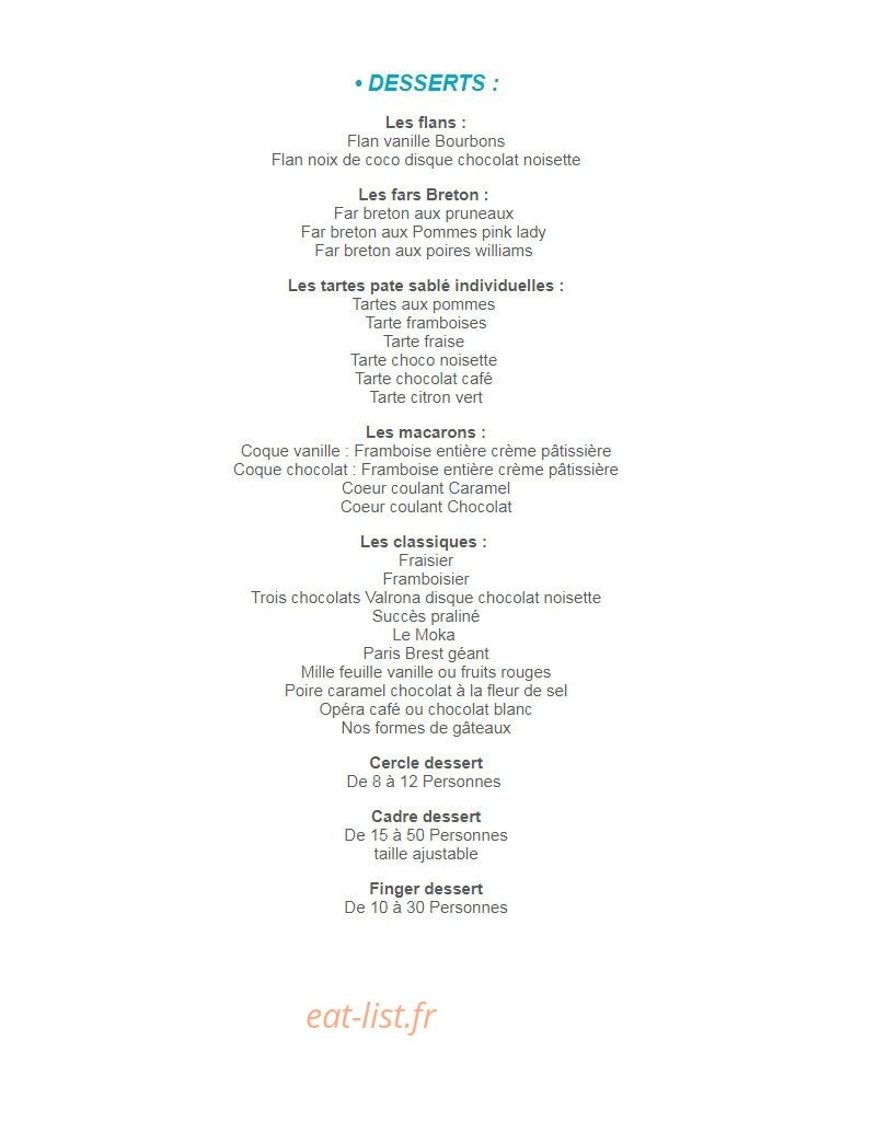 Délices du boulevard — carte page 11