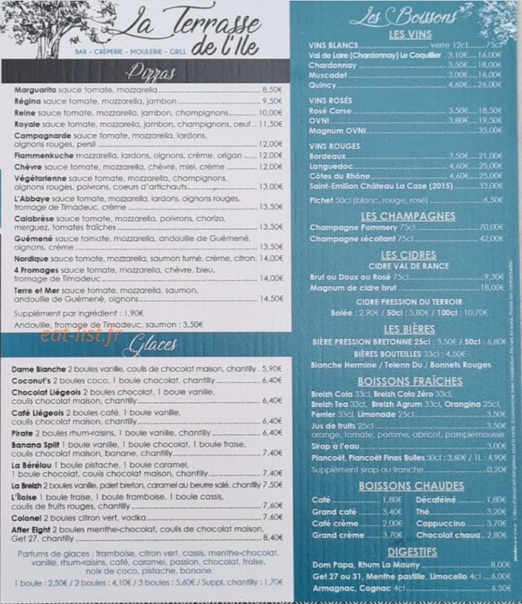La Terrasse de l'Île — carte page 2