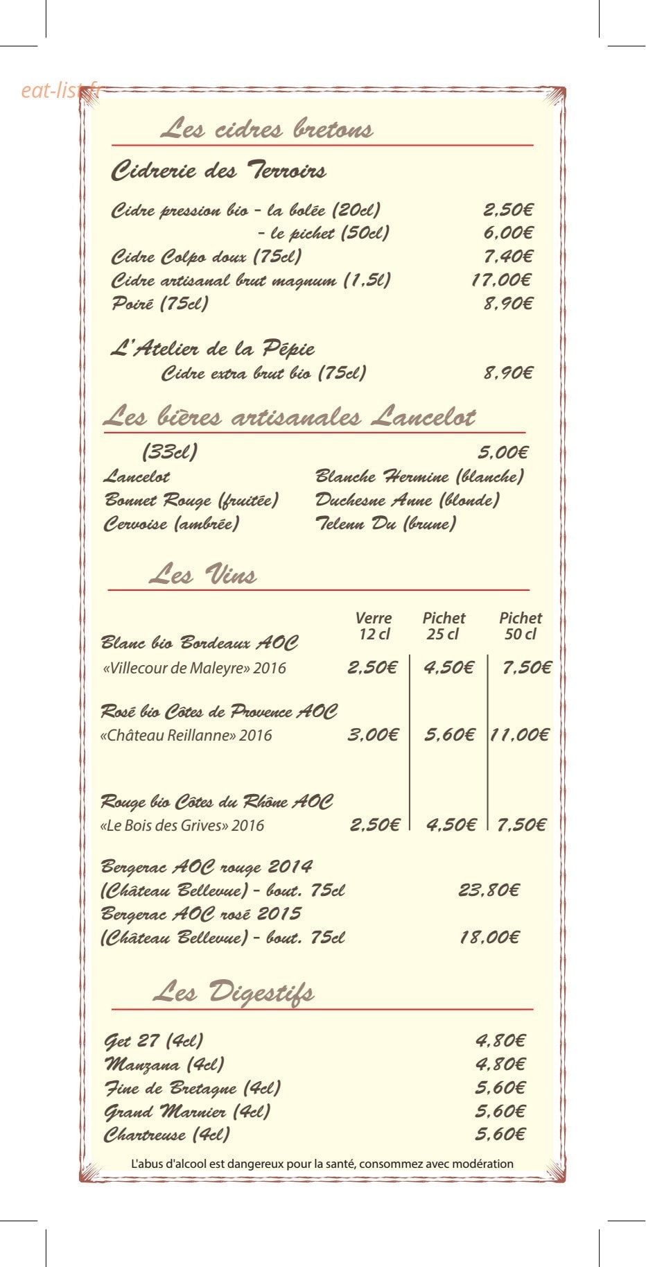 l’Orée des Sens — carte page 7