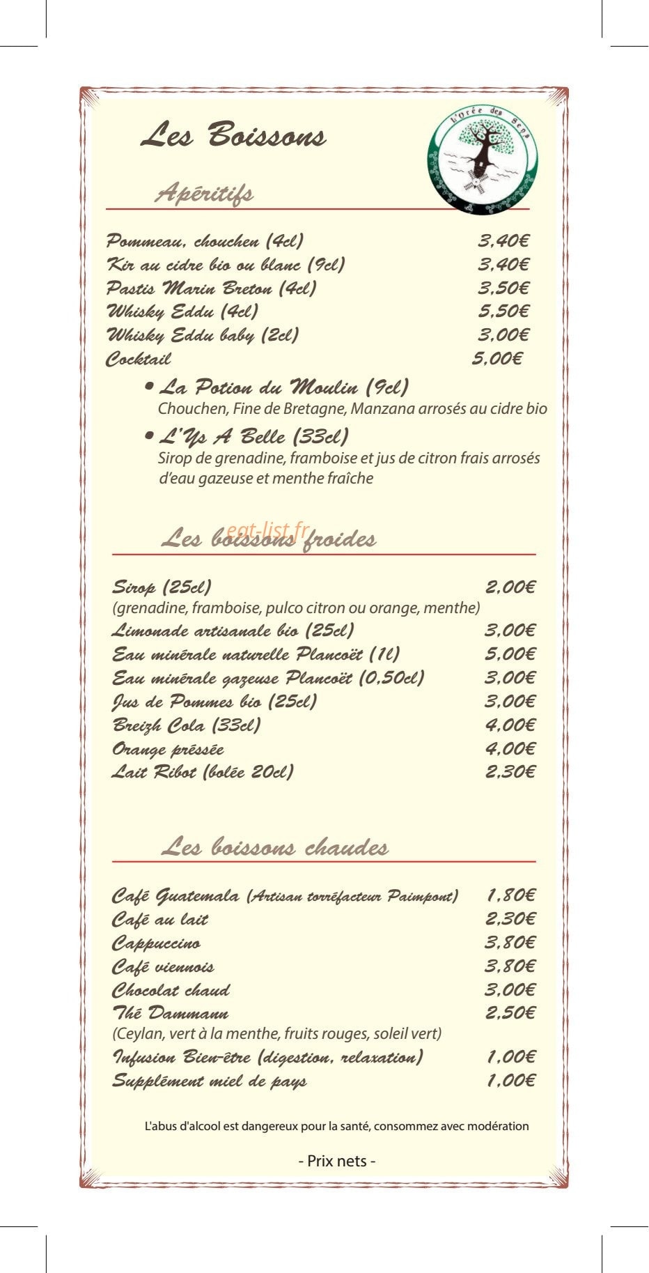 l’Orée des Sens — carte page 6