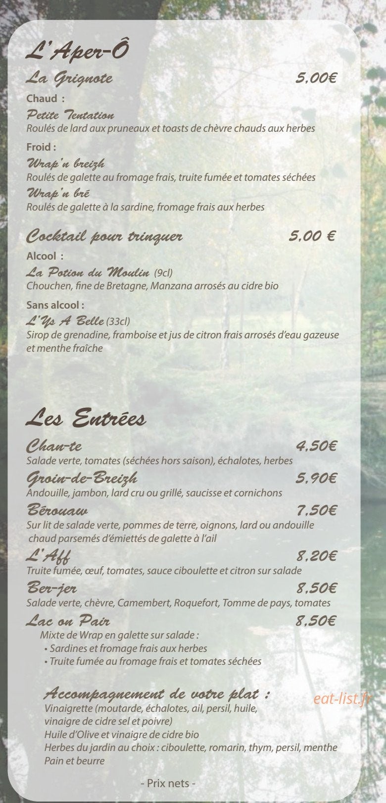 l’Orée des Sens — carte page 3