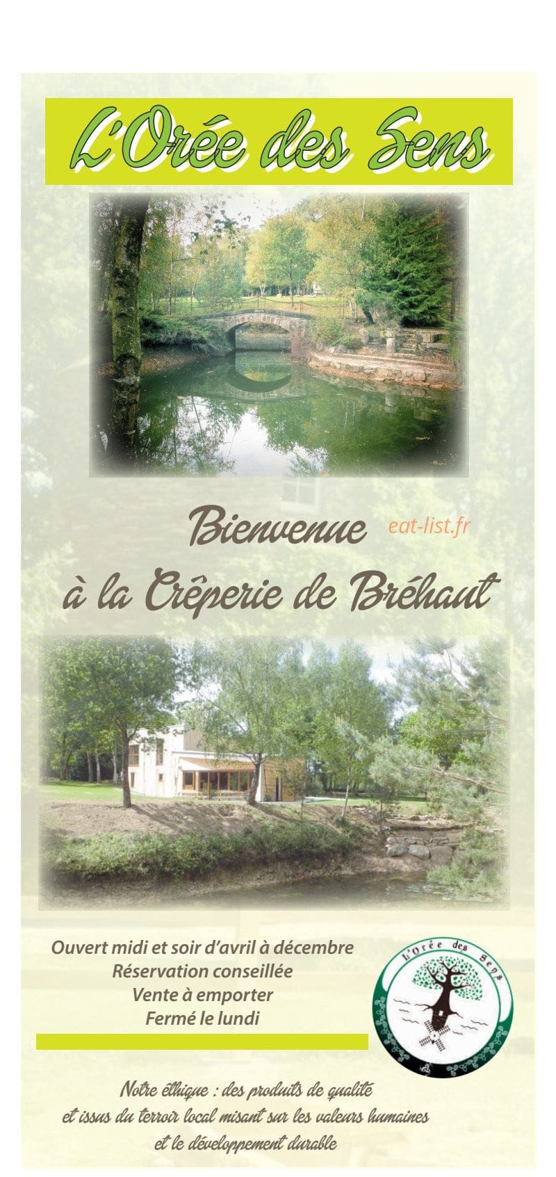 l’Orée des Sens — carte page 1