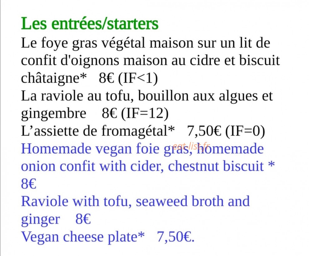 veg'yann — carte page 1