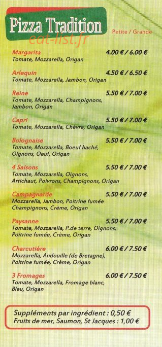 Marco Pizza — carte page 3