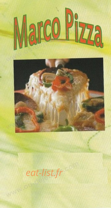 Marco Pizza — carte page 1