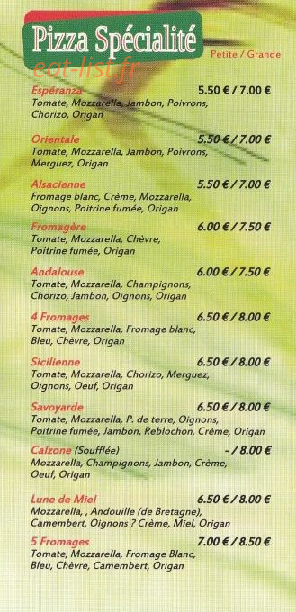 Marco Pizza — carte page 2