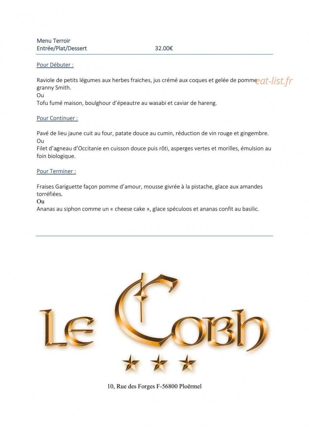 Le Cobh — carte page 1