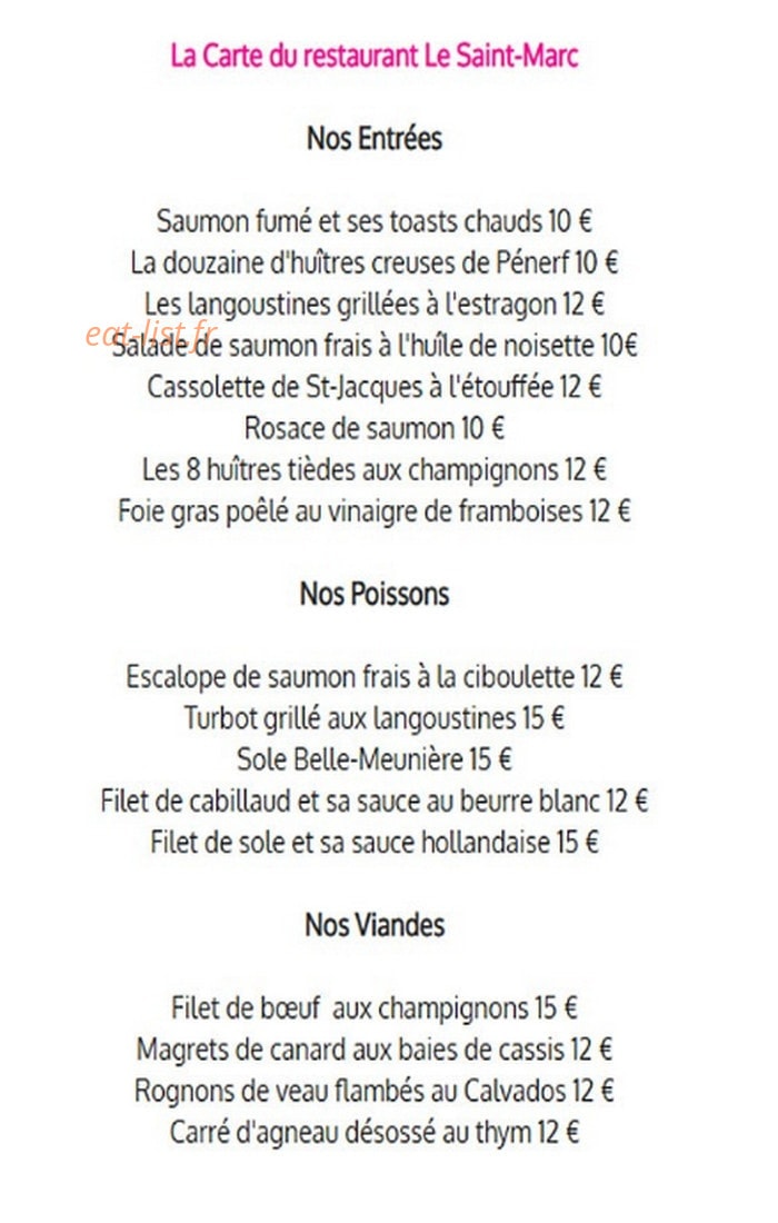 Le Saint-Marc — carte page 1