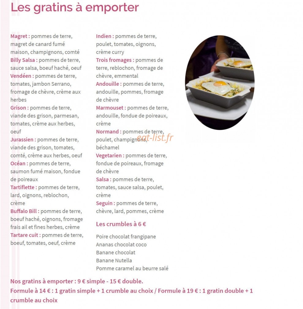 Les Ateliers Gourmands — carte page 1