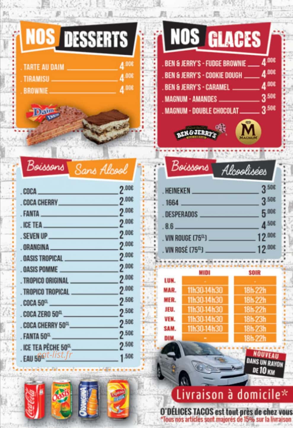O'Délices Tacos — carte page 4