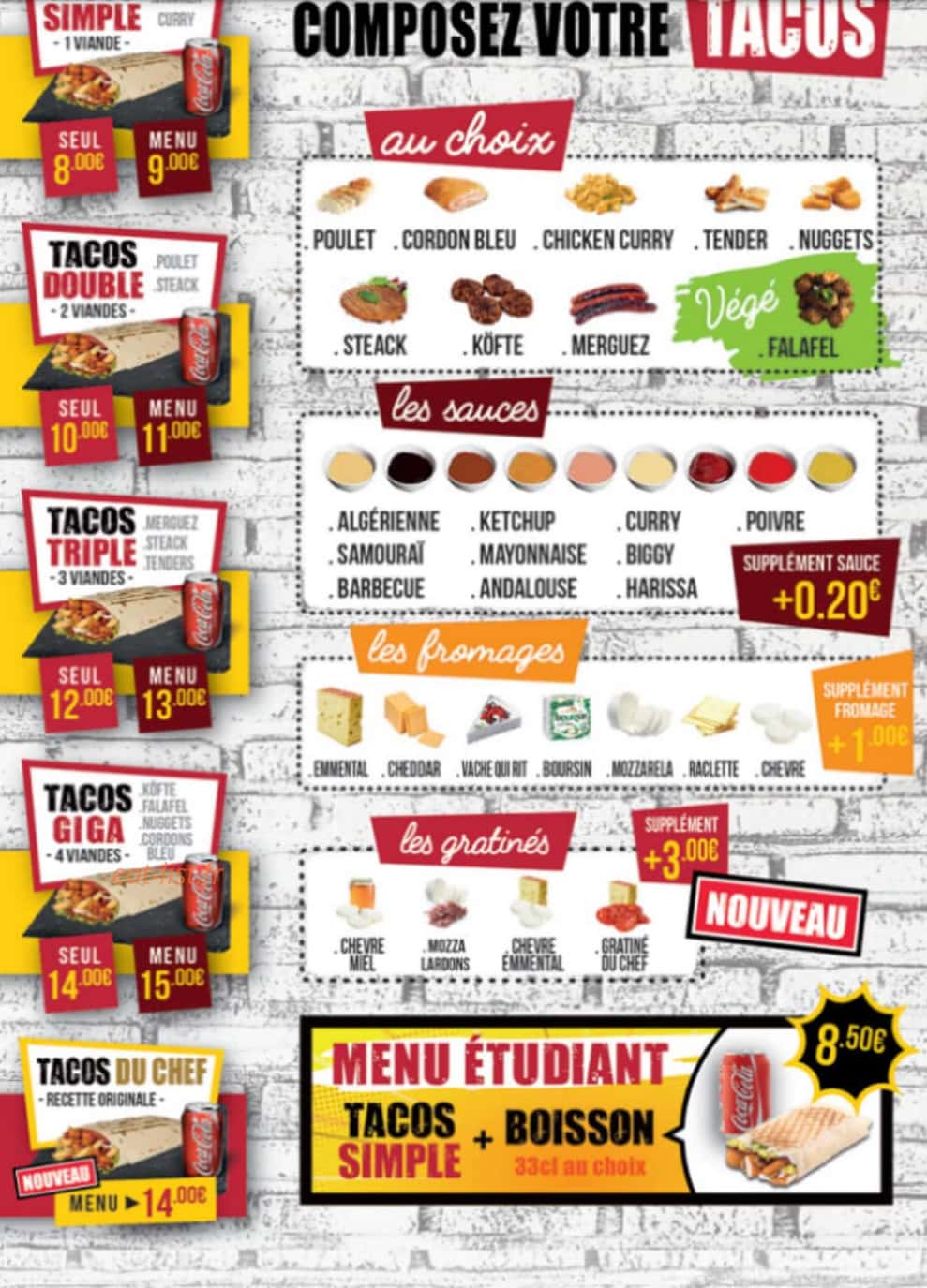 O'Délices Tacos — carte page 2