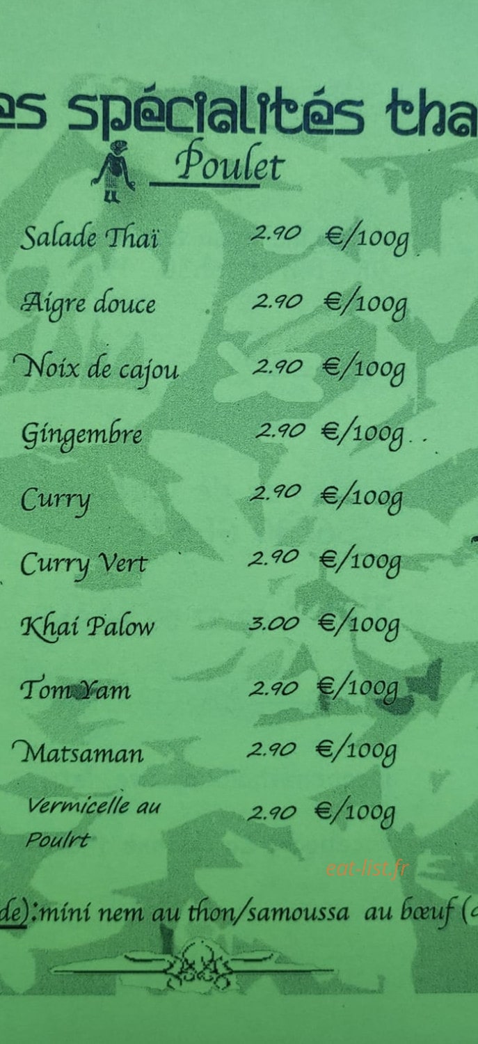 La Cabane Thaï — carte page 3