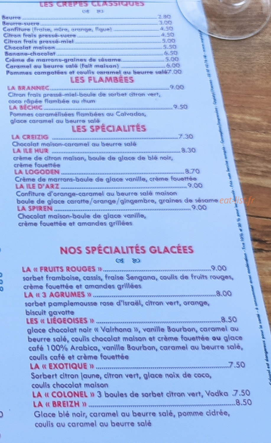 Crêperie Les Îles — carte page 3