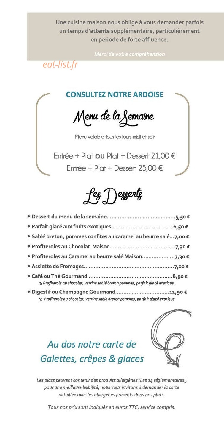 L'Escale En Arz — carte page 3