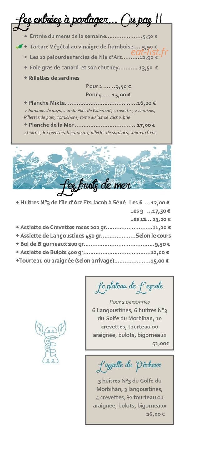 L'Escale En Arz — carte page 1