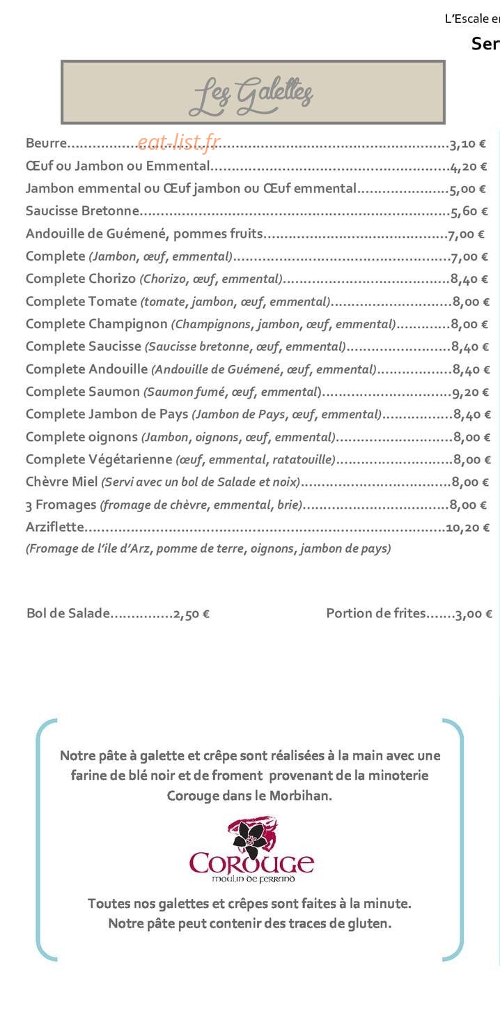 L'Escale En Arz — carte page 4