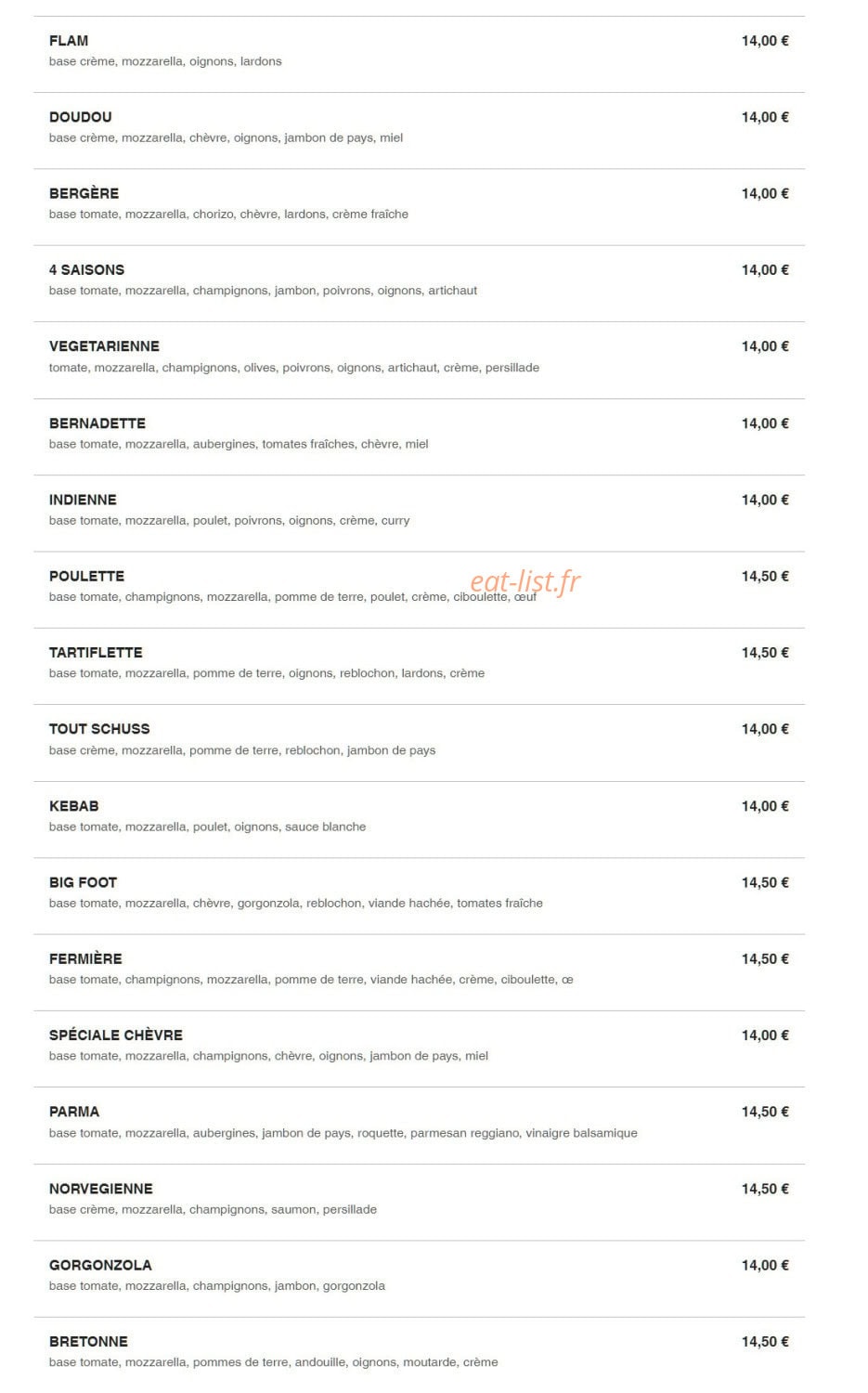 Mama pizza Papa Tacos — carte page 2