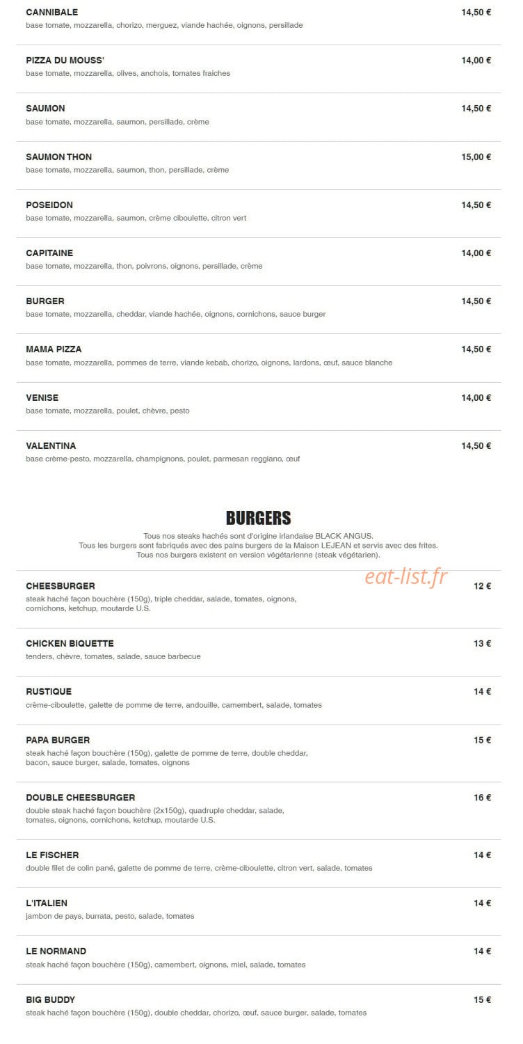 Mama pizza Papa Tacos — carte page 3
