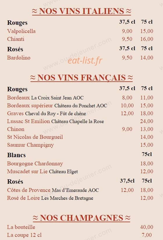 La Bella Vita — carte page 13