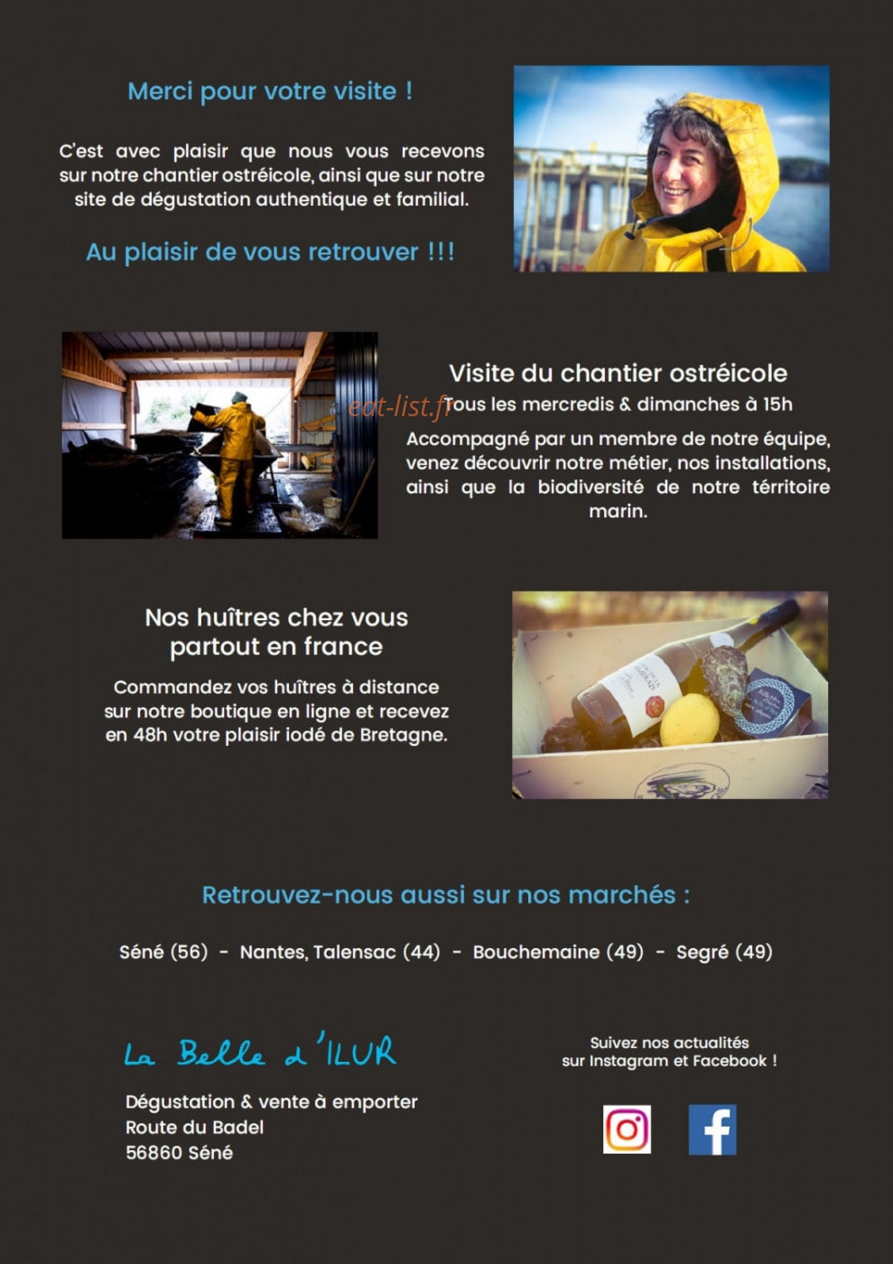 Carte et menu de La Belle d'Ilur à Sene — autres informations