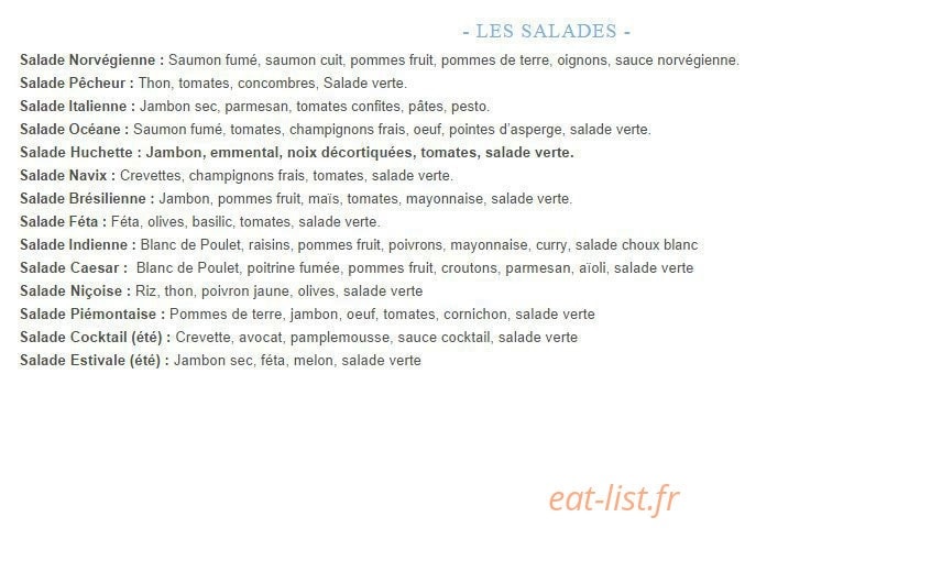 La Huche à Pain — carte page 4