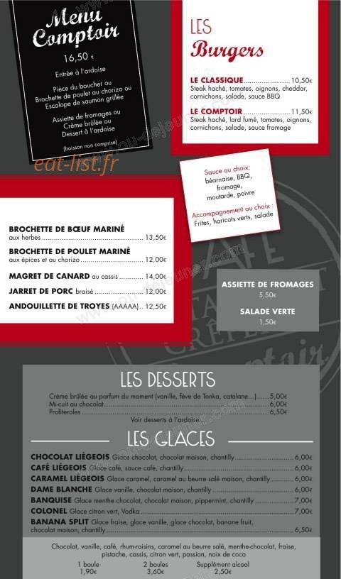 Le Café Comptoir — carte page 3