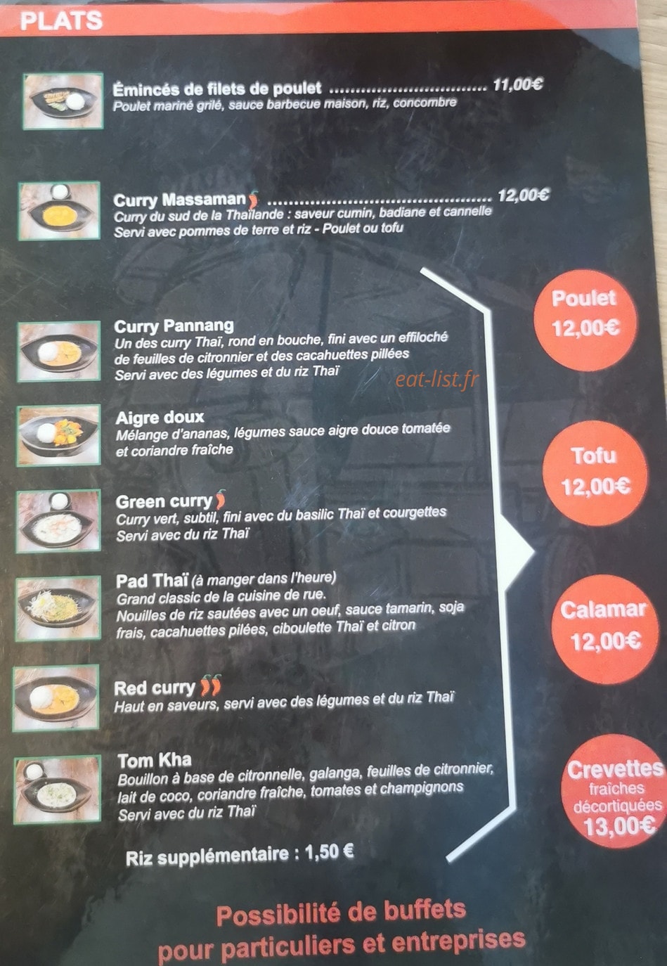Tuki Thai — carte page 1