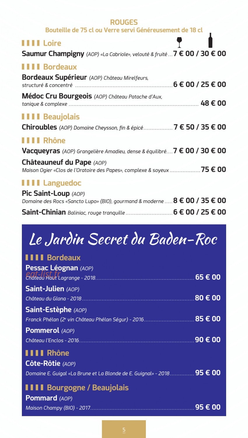 Le Baden-Roc — carte page 8