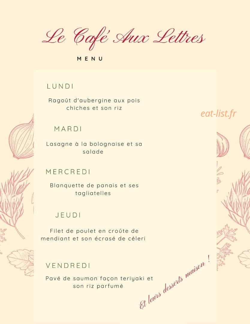 Le cafe aux lettres — carte page 1
