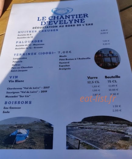 Carte et menu de Le Chantier d'Evelyne à Baden — La carte