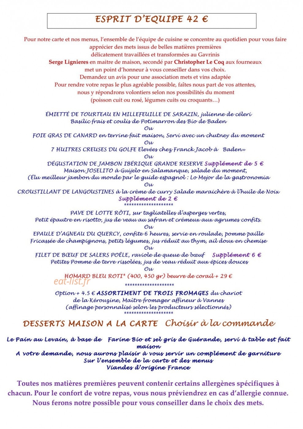 Le gavrinis — carte page 1