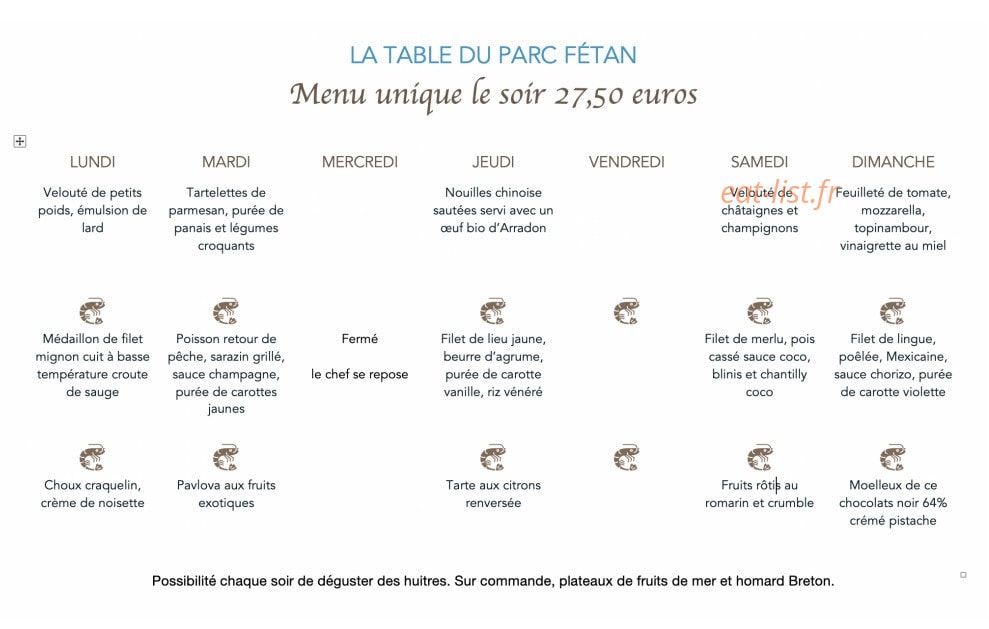 Le Parc Fétan — carte page 1